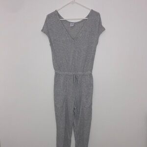 Stars Above - Women's Gray V-Neck Lounge Jumpsuit